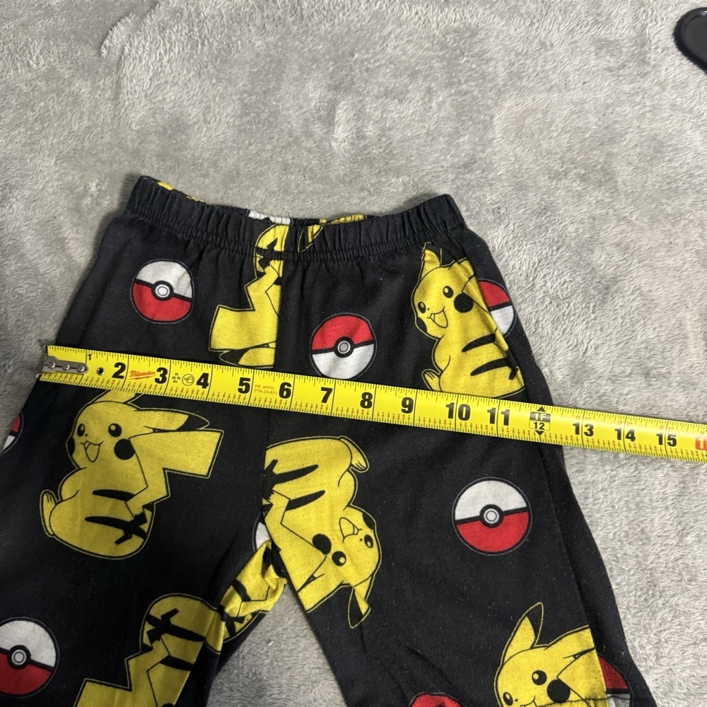 Pokemon Pajamas Set Pikachu Pants T Shirt Shorts Boy Girl 4/5 Black Yellow - Picture 15 of 15
